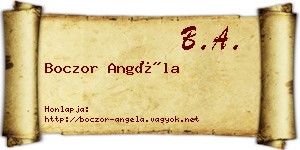 Boczor Angéla névjegykártya